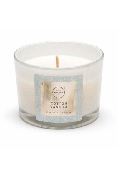 Generic Elegance Series Cotton Vanilla Scented Candle with Crackle Wick – Nat...