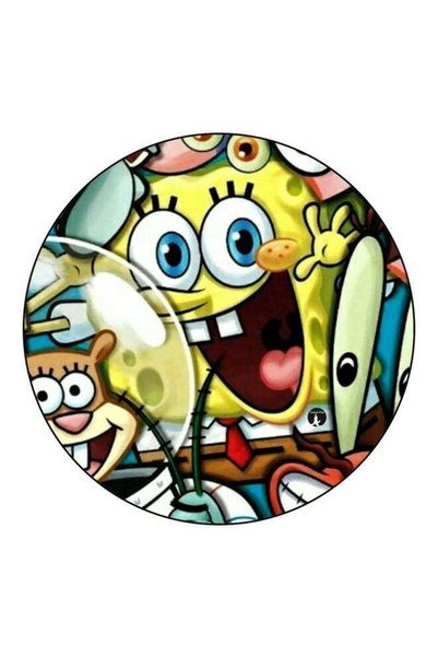 Generic SpongeBob Printed Fridge Magnet Yellow/Brown/White 5.5cm