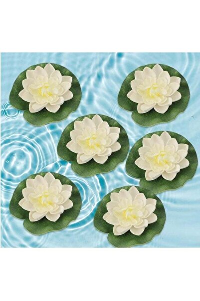 Generic Water Lilies Floating Lotus Flowers, Pack of 6 Artificial Lotus Flowe...
