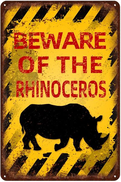 Generic Vintage Rhinoceros Metal Sign