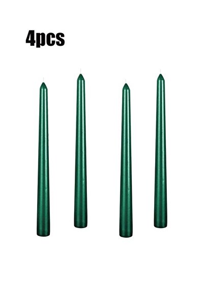 Generic 4 Pack Green Taper Candles - 12 Inch 30cm Tall - Unscented Dripless S...