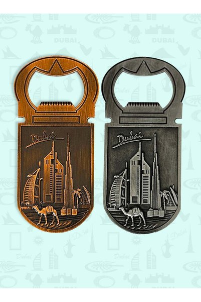 Generic Dubai Metal Fridge Magnet Bottle Opener Set 2pcs – Iconic Skyline, Sk...