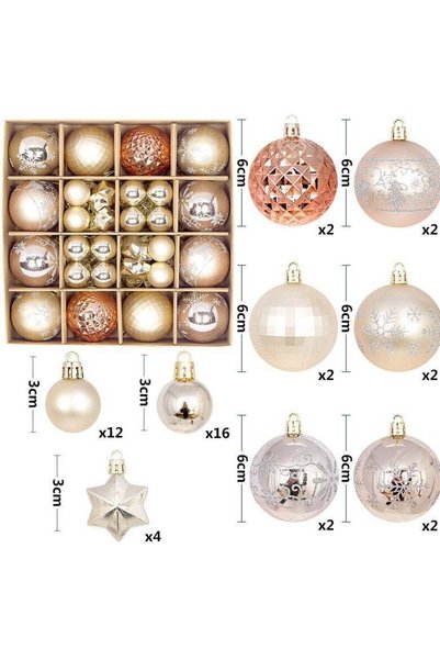 Generic 44 Pcs Tree Balls Ornaments, Festival Decorative Hanging Baubles for ...