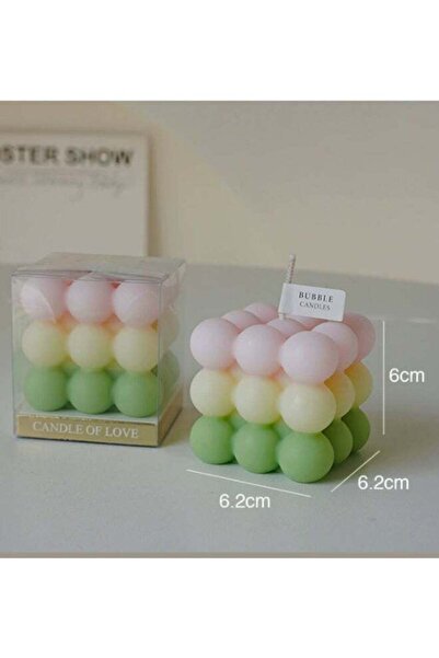 Generic 3-Layered Pastel Scented Candles - Light Light Pink/Light Yellow/Gree...