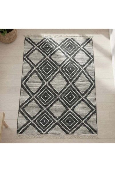 Generic Cadlyn Woven Wool Dhurrie 60x90cm - Black - 251WWL9900269