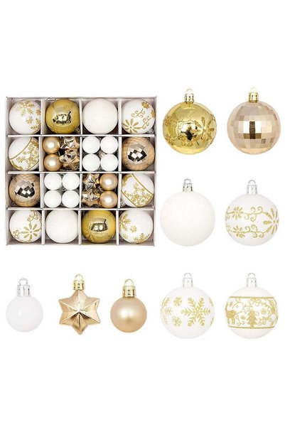 Generic 44 Pcs Christmas Tree Balls Ornaments, Christmas Decorative Hanging B...