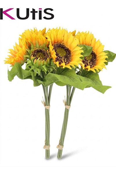 Generic 2 Bunch of Artificial Sunflowers Fake Flowers Real Touch Bouquet For ...
