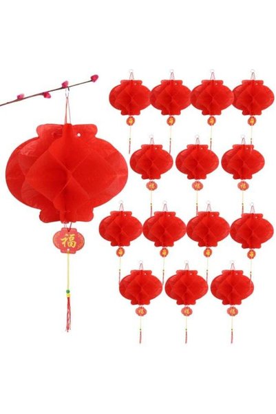Generic 20Pcs Chinese New Year Red Lanterns Decoration Waterproof Chinese Lan...