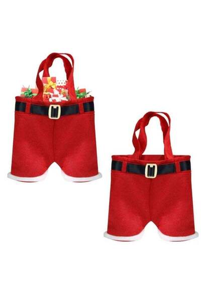 Generic 2 Pcs Mini Christmas Santa Pants Gift Bags Christmas Candy Gift Bags ...