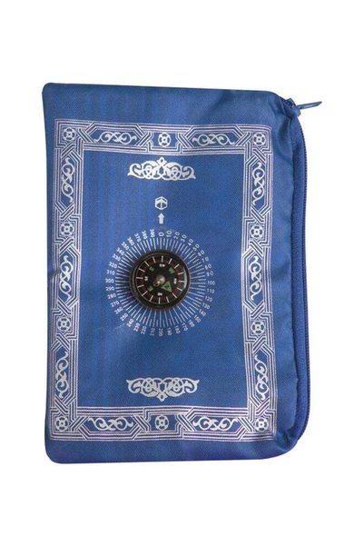 Generic Foldable Prayer Mat Blue/White/Black 5x5inch