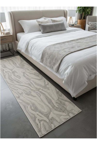 Generic Carpet Rug Plaza Ripple Design Cream | Size - 60x230 cm - 2x7.5 ft |I...