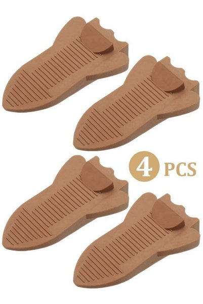 Generic 4 Pack 0.7 Inch Rubber Door Stopper Wedges, Floor Door Stops for Bott...