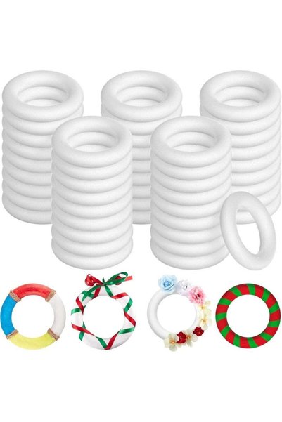 Generic Craft Foam Rings, Foam Circles, DIY Base Form for Holiday Decorations...