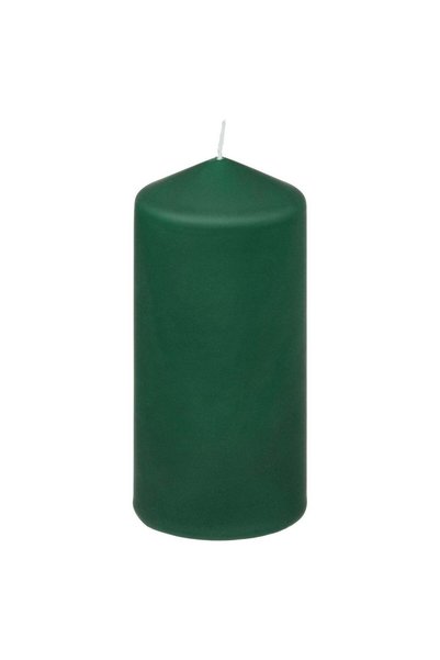 Generic Unscented Pillar Candle in Green, 14 cm, 45-Hour Burn