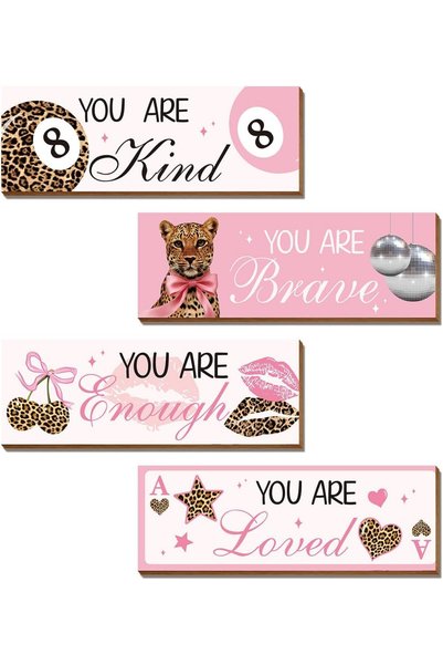 Generic ARS 4 Pcs Leopard Print Coquete Bow Room Decor, Teen Girls Trendy Pre...