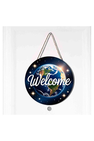Generic ARS Welcome Hanging Sign Front Door Decor Planet Earth, Galaxy Space ...