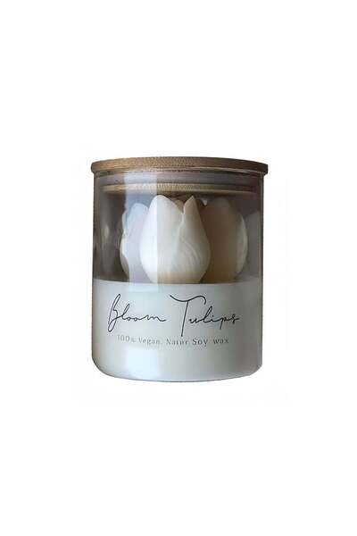 Generic Handmade White Tulip Scented Candle - Natural Soy Wax Aromatherapy Ca...