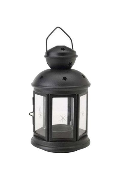Generic Ramadan Lantern Shape Small Candle Holder Black 10cm