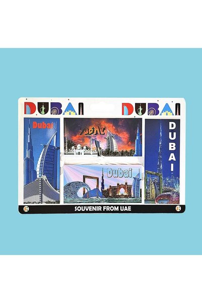 Generic Fridge Magnet 4 pcs Colorful Large Size 12x5.3cm Dubai Iconic Landscapes