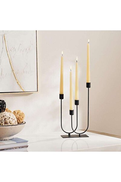 Generic Hallie Four Taper Candle Holder 17.5x8x29.5cm- Black - 112AIC9902687