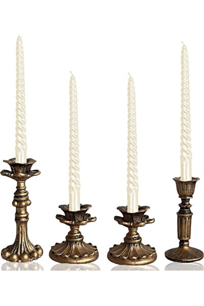 Generic Vintage Candlestick Holder for Taper，Resin Candle Holder Antique Bron...