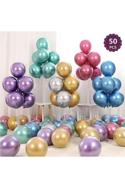 Generic 50 Pcs Balloons Assorted Color 12 Inches Latex Balloons, Multicolor C...