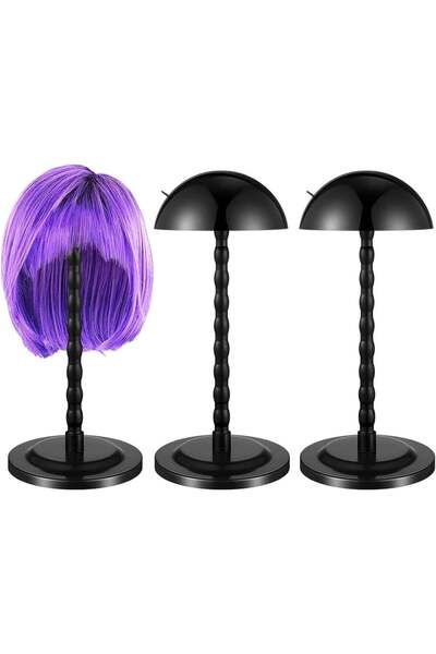 Generic 3 Pieces Wig Holder, Head Stand For Styling, 13.8 Inch Wigs Portable ...