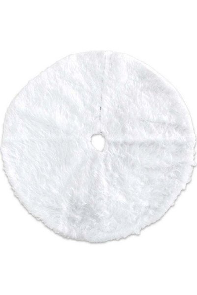 Generic 150cm Plush Long Haired Tree Skirt Decor White