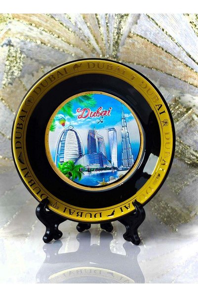 Generic Souvenir Souq Decoration Ceramic Plate Gold plated 11cm 04