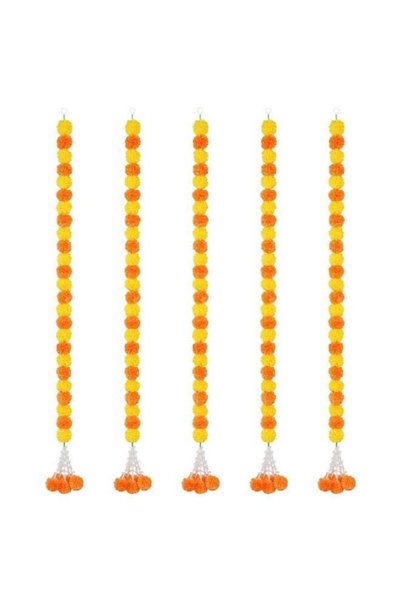 Generic Diwali Decorations Items,5Pcs 5Feet Long Artificial Marigold Flower, ...