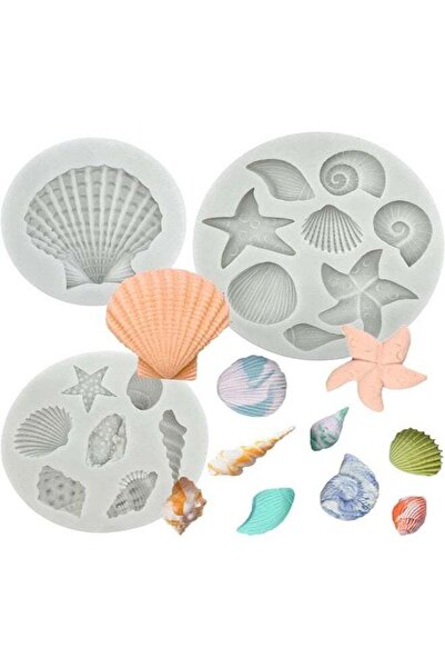 Generic 3 PCS Marine Theme Cake Fondant Silicone Mold Seashell Conch Starfish...