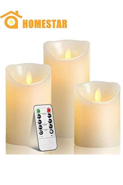 Generic 3-Piece LED Real Wax Flameless Candle Set, Flickering Flame, Remote C...