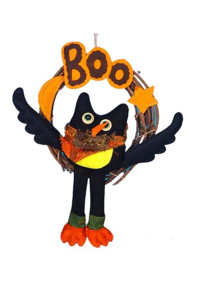 Generic Boo Bat Wreath Door Hanging Halloween Decorations