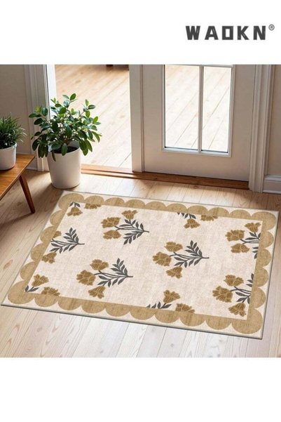 Generic Front Door Mat Outside Entrance ,Floral Non-Slip Washable Doormat Ind...