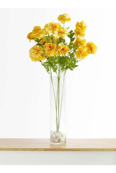 Generic Poppy 5pc Flower Stick with 25 flower buds – Yellow | 90cm Artificial...