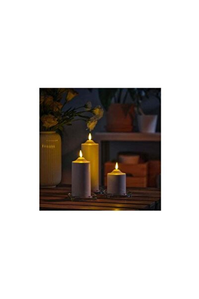 Generic SMÅLOM LED pillar candle, battery-operated white, 9 cm