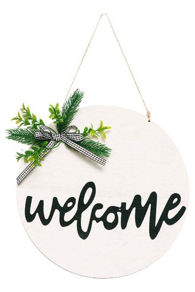 Generic Wooden Welcome Hanging Pendant Multicolour