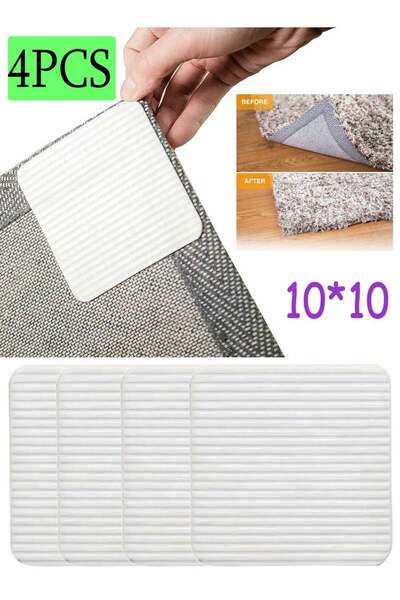 Generic 4PCS Non Slip Rug Grippers, Washable Vacuum Tech Anti Curling Pads to...