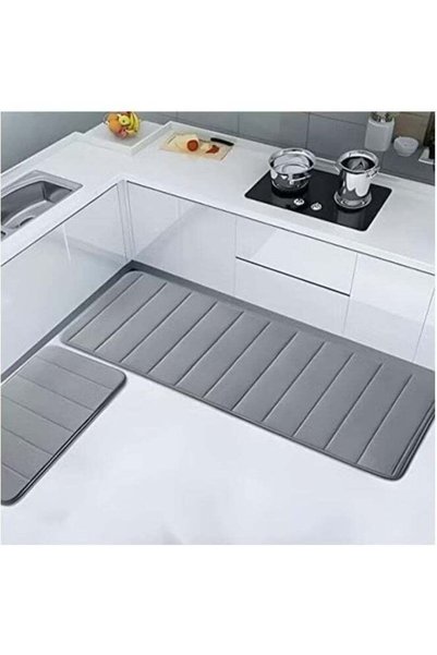 Generic MunKan 2-Piece Soft Velvet Non Slip Floor Mat Set ,Kitchen Rugs,Washa...