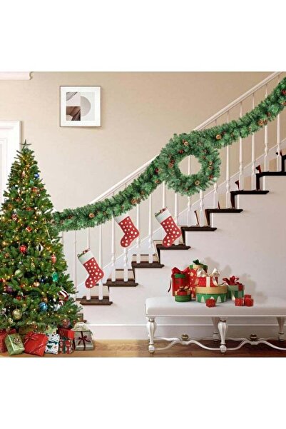 Generic 9 FT Artificial Christmas Garland Prelit with LED Lights, Pine Cones ...