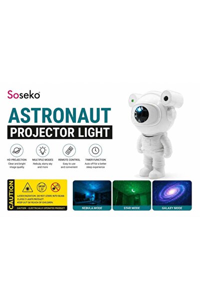 Generic Soseko Astronaut Galaxy Projector Light - HD Starry Sky Nebula Night ...