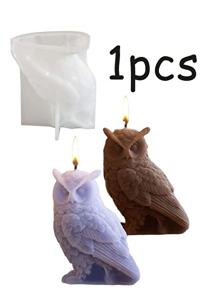 Generic 3D Animal Owl Resin Silicone Candle Mold Set DIY Candle Making Mould ...