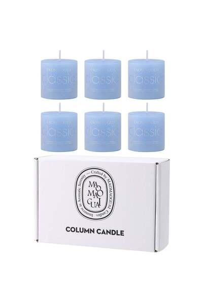 Generic 6 Per box of Blue Ocean blossom scented candles with a cylindrical di...