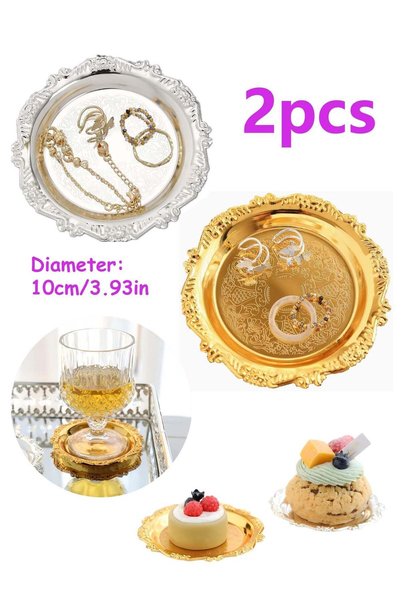 Generic 2 Pcs Jewelry Dish Tray Antique Vintage Trinket Dish Ring Holder Bowl...