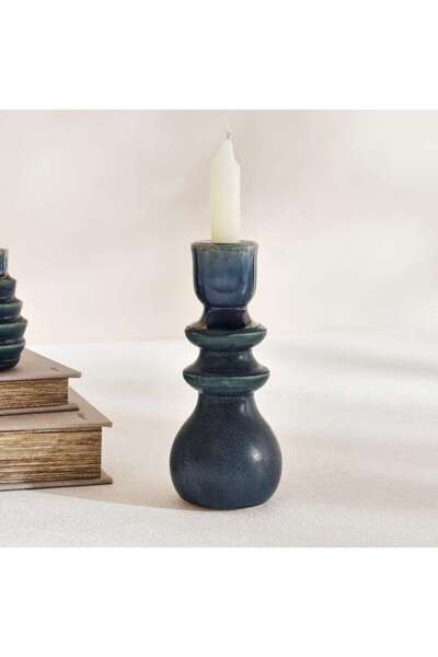 Generic Pearson Ceramic Taper Candle Holder 8x8x19cm - Blue - 112AIC9903709