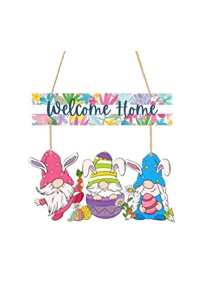Generic Easter Gnome Wooden Welcome Sign for Front Door, Spring Welcome Home ...