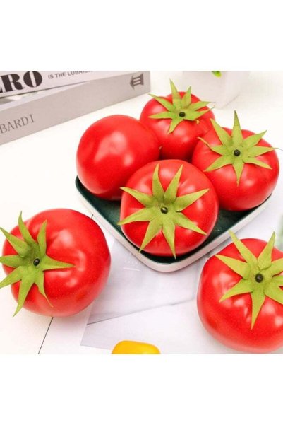 Generic LATIFA 6pcs Fake Tomatoes Lifelike Artificial Vegetables