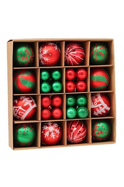 Generic Mordely 44Ct Red Green Christmas Tree Ball Assorted Ornaments Pendant...