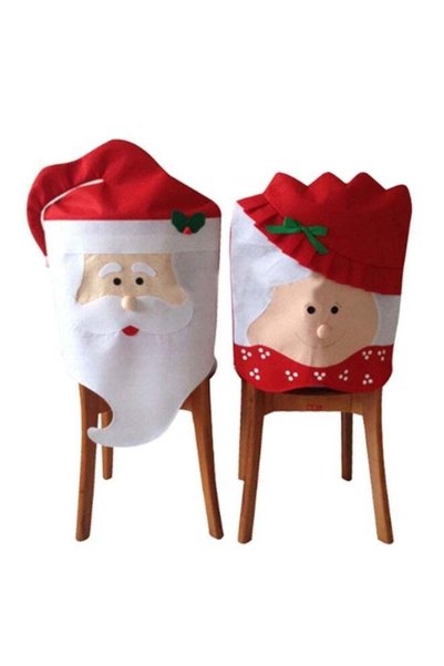 Generic 2-Piece Bagnbean Decoration Santa Chair Cover Set White/Red 95grams