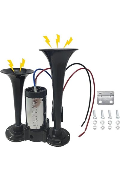 XICEN 12V 600DB Super Loud Dual Trumpet Air Horn with Compressor, Electric Ai...